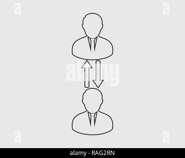 Replace Worker line Icon on gray background Stock Vector