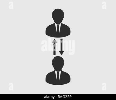 Replace Worker Icon on gray background. Flat style vector EPS Stock Vector