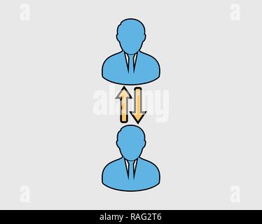 Colorful Replace Worker Icon on gray background Stock Vector