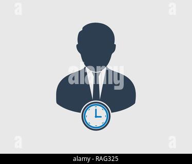 Schedule manager icon on gray background. Flat style vector EPS. Stock Vector
