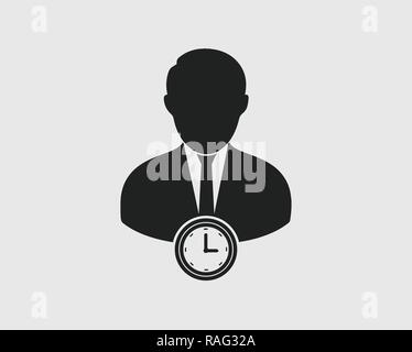 Schedule manager icon on gray background. Flat style vector EPS. Stock Vector