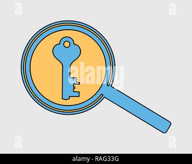 Colorful Search keyword icon on gray background. Stock Vector