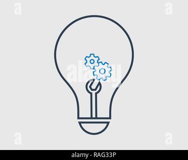Technical Service flat icon on gray background Stock Vector