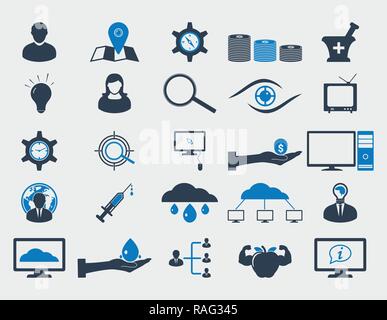 Business icon set. Flat style vector EPS Stock Vector