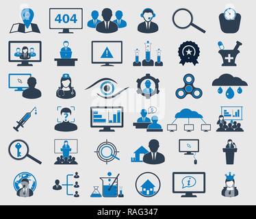 Business icon set. Flat style vector EPS Stock Vector