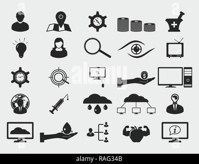 Business icon set. Flat style vector EPS Stock Vector