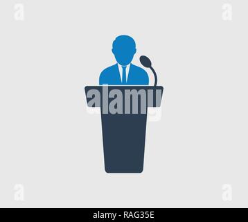 Speaker icon on gray background. Flat style Vector EPS. Stock Vector