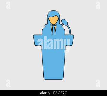Colorful Speaker icon on gray background. Stock Vector