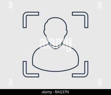 Target audience line icon on gray background. Stock Vector