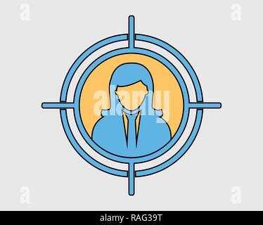 Colorful Target audience icon on gray background. Stock Vector