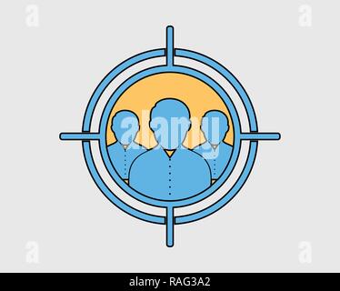 Colorful Target audience icon on gray background. Stock Vector