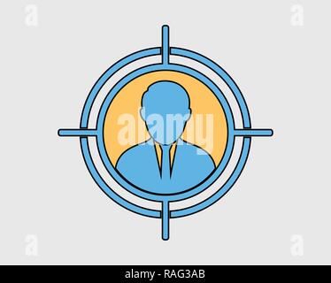 Colorful Target audience icon on gray background. Stock Vector