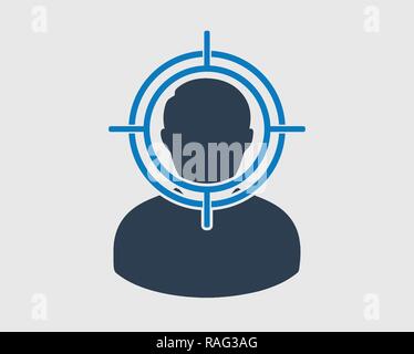 Target audience icon on gray background. Flat Icon vector eps. Stock Vector