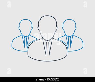 Corporate Team line Icon on gray Background. Stock Vector