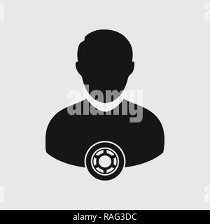 Driver Icon on gray background Stock Vector