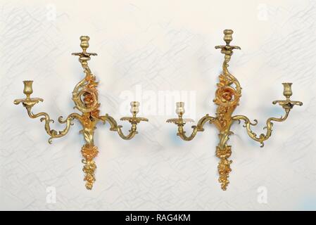 Pair of Wall Lights, Attributed to André-Charles Boulle (French, 1642 - 1732, master before 1666), Paris, France reimagined Stock Photo