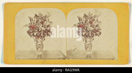 Flower arrangement, about 1870, Albumen silver print. Reimagined by Gibon. Classic art with a modern twist reimagined Stock Photo