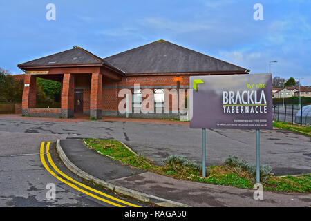 Brackla Tabernacle Church is a modern church located close to the Triangle Shopping Centre in the middle of Brackla housing estate. Bridgend, S.Wales Stock Photo