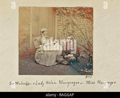 Sir Malcolm & Lady Helen Macgregor & Miss Macgregor, Ronald Ruthven Leslie-Melville (Scottish,1835 - 1906), England reimagined Stock Photo