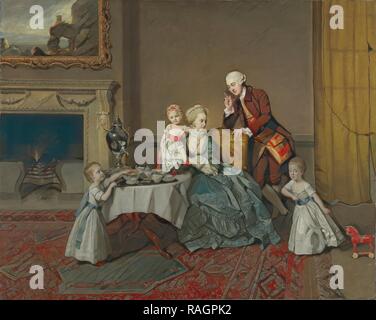John, Fourteenth Lord Willoughby de Broke, and his Family, Johann Zoffany (German, 1733 - 1810), England, about 1766 reimagined Stock Photo