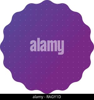 Gradient purple badge or label template with dots. Ready to put your text or initials. Vector illustration isolated on white background. clean design Stock Vector