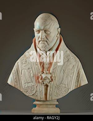 Bust of Pope Paul V, Gian Lorenzo Bernini (Italian, 1598 - 1680), Italy, 1621, Marble, 78 cm (30 11,16 in reimagined Stock Photo