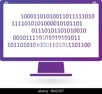 Binary code on monitor pattern, cartoon style Stock Vector Image & Art ...
