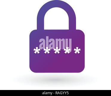 Pin code and lock. Simple icon. Password protected. vector illustration isolated on white background Stock Vector