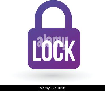 Lock icon. Lock word, secure concept. vector illustration isolated on white background Stock Vector