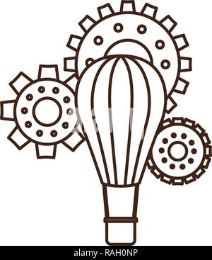 hot air balloon with gear isolated icon Stock Vector