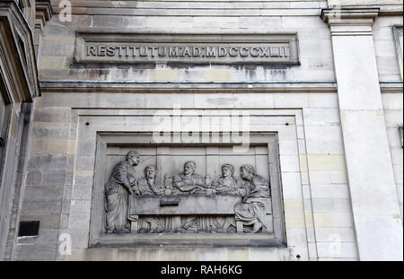 Sculptural relief on Derby Guildhall Stock Photo