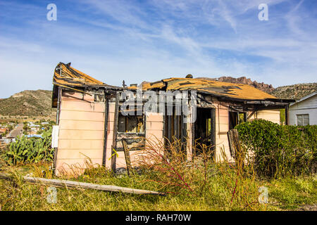 Results Of Small Home Fire Damage Stock Photo