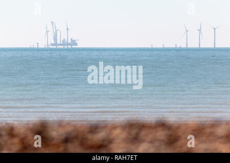 Rampion wind farm off the Sussex Coast, UK Stock Photo