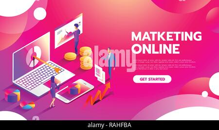 Management digital marketing srartup planning analytics creative team design pay per click seo social media analysis actions and development launch. Banners for websites flar design style. Stock Vector