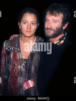Robin Williams and wife Marsha Garces 1990 Photo By John Barrett/PHOTOlink/MediaPunch Stock Photo