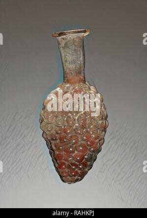 Grape Flask, Eastern Mediterranean, about 2nd - 3rd century, Glass, 13.7 cm (5 3,8 in.). Reimagined by Gibon. Classic reimagined Stock Photo