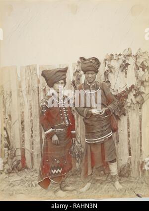 Kachin Women, Felice Beato (English, born Italy, 1832 - 1909), Burma, about 1889, Albumen silver print. Reimagined Stock Photo
