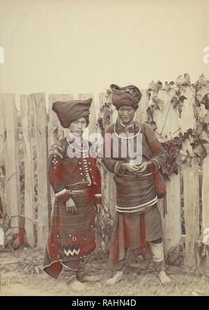 Kachin Women, Felice Beato (English, born Italy, 1832 - 1909), Burma, 1887 - 1893, Albumen silver print. Reimagined Stock Photo