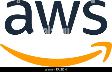 Logo Amazon Web Services, Could Computing Platform, Germany Stock Photo