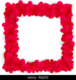 red hearts and rose petals abstract background for valentines day ...
