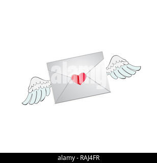 A heart stamp for a love letter on Valentine's Day isolated on a white  background Stock Photo - Alamy