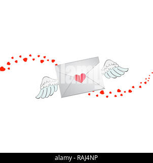 A heart stamp for a love letter on Valentine's Day isolated on a white  background Stock Photo - Alamy