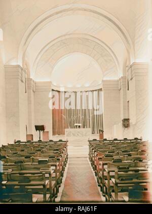 Scottish Memorial, Church of St. Andrews. Interior of the church, looking towards the apse altar 1940, Jerusalem reimagined Stock Photo