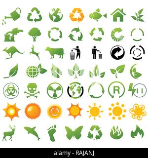 Collection Eco Design Elements, Isolated On White Background, Vector Illustration Stock Vector
