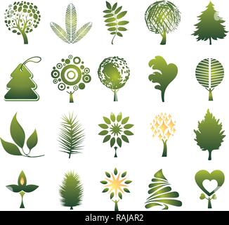 Collection Eco Design Elements, Isolated On White Background, Vector Illustration Stock Vector