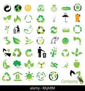 Collection Eco Design Elements, Isolated On White Background, Vector Illustration Stock Vector