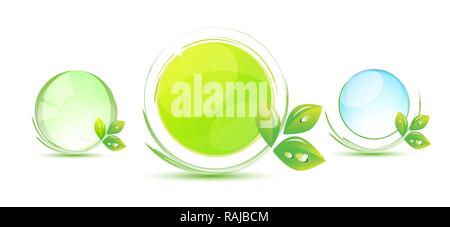 Collection Eco Design Elements, Isolated On White Background, Vector Illustration Stock Vector