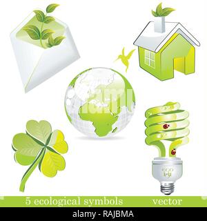 Collection Eco Design Elements, Isolated On White Background, Vector Illustration Stock Vector