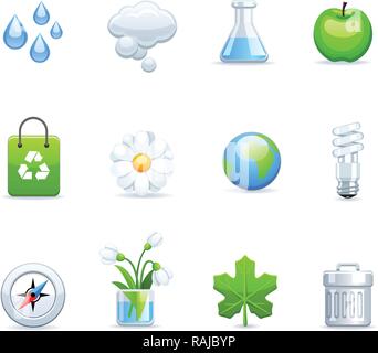 Collection Eco Design Elements, Isolated On White Background, Vector Illustration Stock Vector