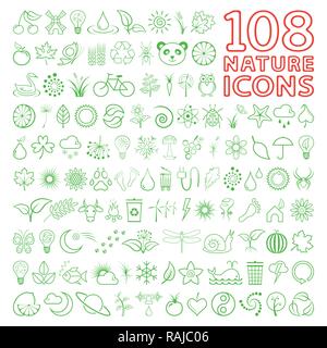 Collection Eco Design Elements, Isolated On White Background, Vector Illustration Stock Vector